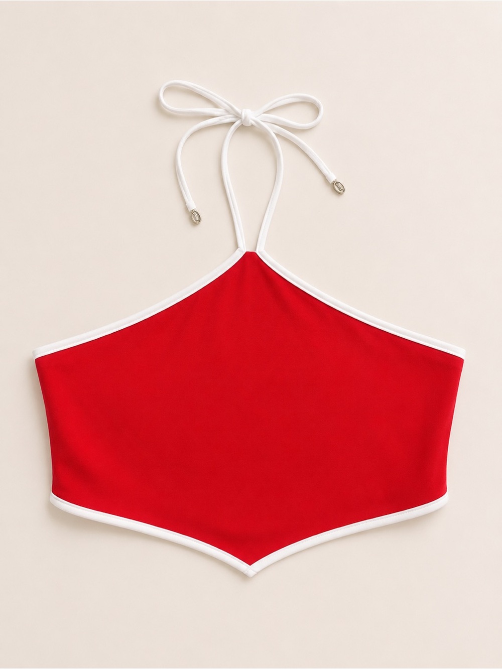 wild fable Red Halter Tank Top with White Trim